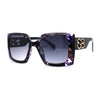 Womens Square Rectangle Mod Chunky Plastic Butterfly Designer Sunglasses