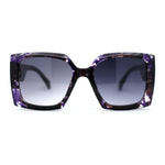 Womens Square Rectangle Mod Chunky Plastic Butterfly Designer Sunglasses