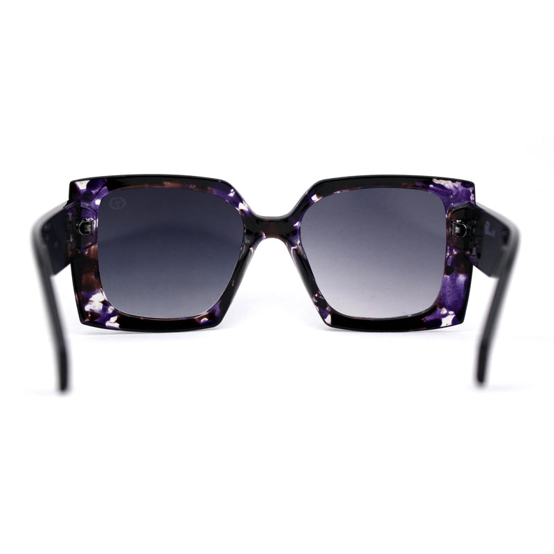 Womens Square Rectangle Mod Chunky Plastic Butterfly Designer Sunglasses