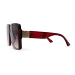 Womens Rimless Mod Luxe Rhinestone Metal Engrave Butterfly Designer Sunglasses