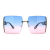 Womens Glitter Luxe Rimless Chic Butterfly Designer Sunglasses