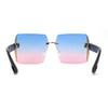 Womens Glitter Luxe Rimless Chic Butterfly Designer Sunglasses