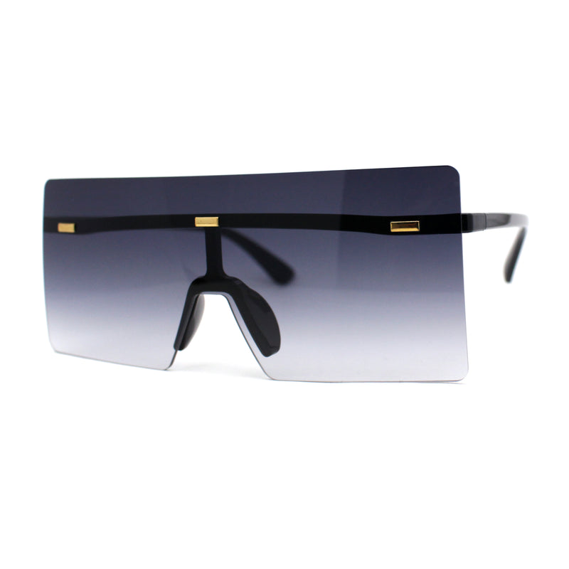 Oversize Rimless Shield Square Rectangle Large Sunglasses