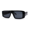 Mod Retro Flat Top Narrow Rectangle Exposed Lens Sunglasses