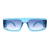 Mod Retro Flat Top Narrow Rectangle Exposed Lens Sunglasses
