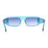 Mod Retro Flat Top Narrow Rectangle Exposed Lens Sunglasses