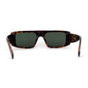Mod Retro Flat Top Narrow Rectangle Exposed Lens Sunglasses