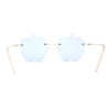 Funky Apple Peach Shape Lens Avant Garde Rimless Pimp Sunglasses