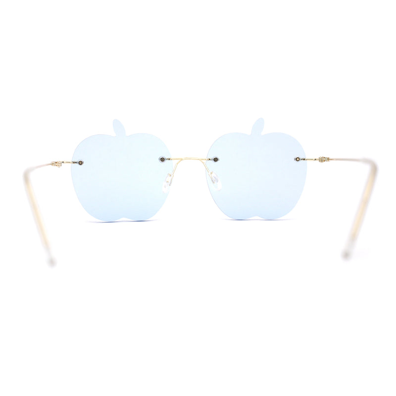 Funky Apple Peach Shape Lens Avant Garde Rimless Pimp Sunglasses