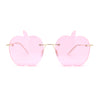 Funky Apple Peach Shape Lens Avant Garde Rimless Pimp Sunglasses