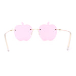 Funky Apple Peach Shape Lens Avant Garde Rimless Pimp Sunglasses