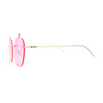 Funky Apple Peach Shape Lens Avant Garde Rimless Pimp Sunglasses