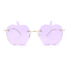 Funky Apple Peach Shape Lens Avant Garde Rimless Pimp Sunglasses