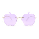 Funky Apple Peach Shape Lens Avant Garde Rimless Pimp Sunglasses