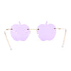 Funky Apple Peach Shape Lens Avant Garde Rimless Pimp Sunglasses