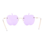 Funky Apple Peach Shape Lens Avant Garde Rimless Pimp Sunglasses