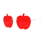 Funky Apple Peach Shape Lens Avant Garde Rimless Pimp Sunglasses