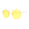 Funky Apple Peach Shape Lens Avant Garde Rimless Pimp Sunglasses