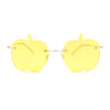 Funky Apple Peach Shape Lens Avant Garde Rimless Pimp Sunglasses