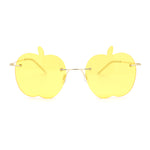 Funky Apple Peach Shape Lens Avant Garde Rimless Pimp Sunglasses