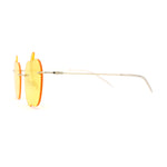 Funky Apple Peach Shape Lens Avant Garde Rimless Pimp Sunglasses