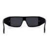 Locs Square Rectangle Thick Temple All Black Cholo Gangster Shade Sunglasses