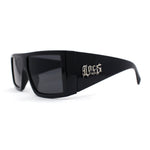 Locs Square Rectangle Thick Temple All Black Cholo Gangster Shade Sunglasses