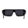Locs Square Rectangle Thick Temple All Black Cholo Gangster Shade Sunglasses