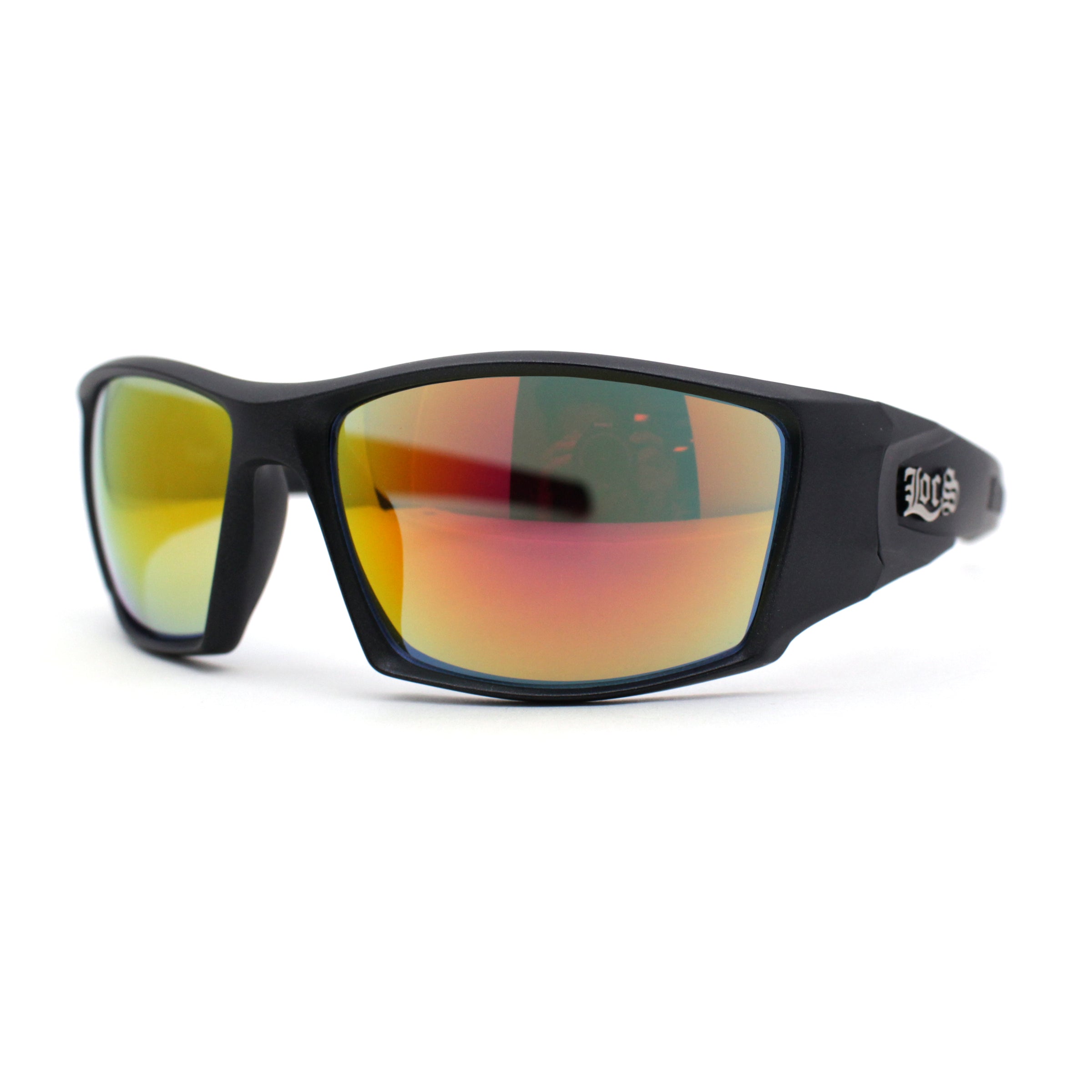 Wrap Sport Around Black Color Sunglasses Mirror Matte Locs – Style Biker superawesome106
