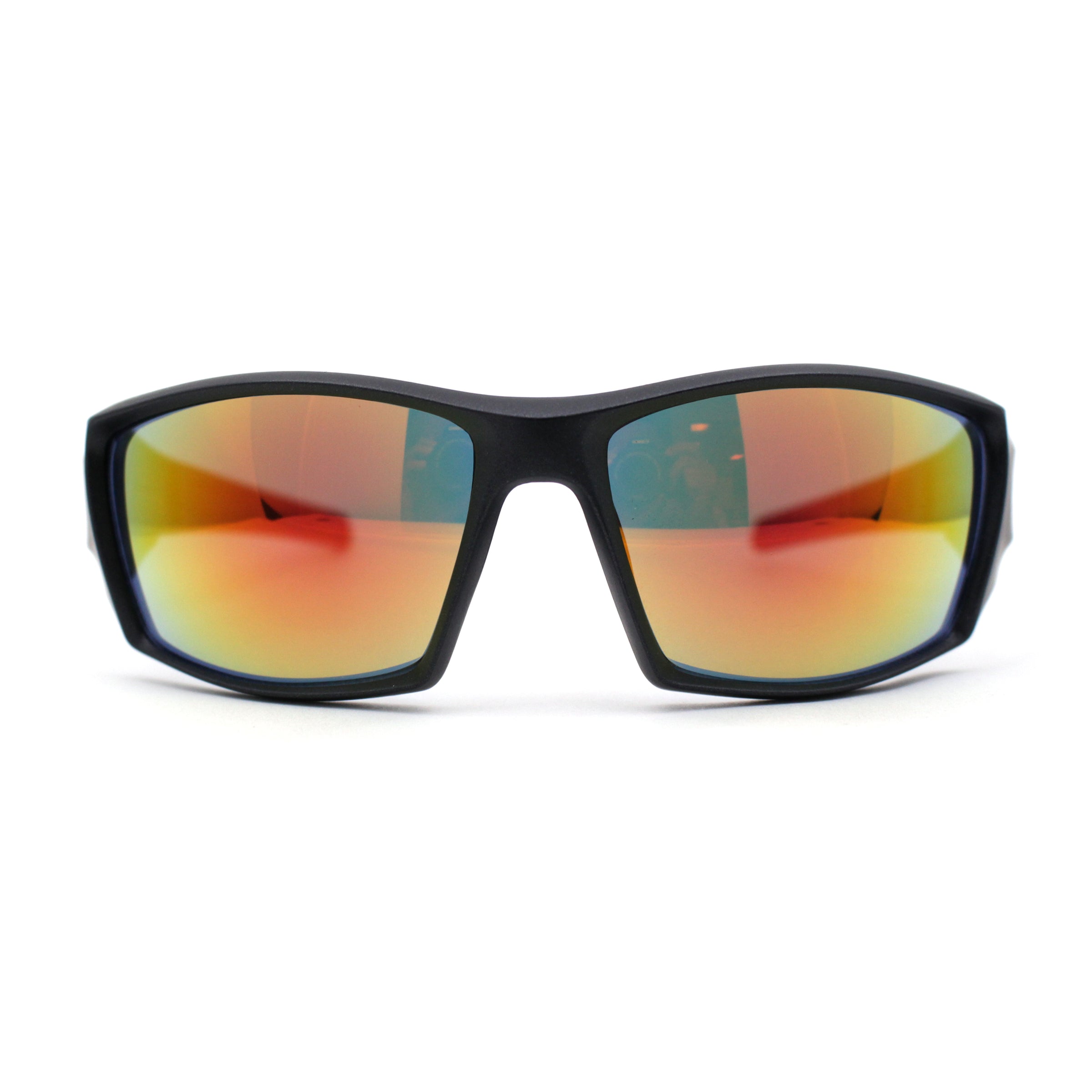 Locs Color Mirror Around Matte Style Sport Black Biker – superawesome106 Wrap Sunglasses