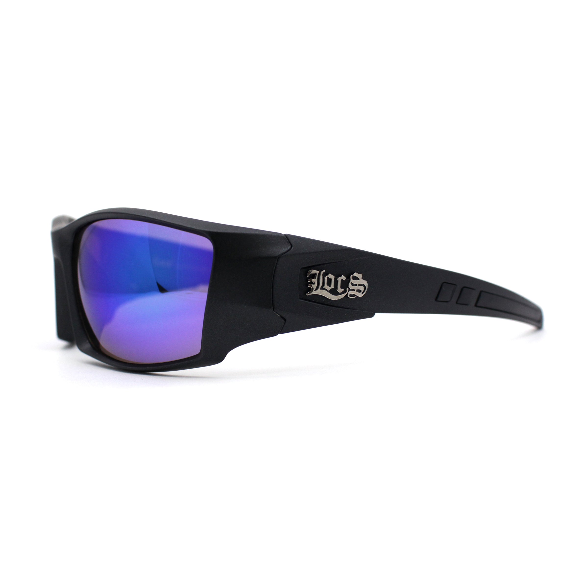 Locs Color Mirror Sport Biker Style Wrap Around Matte Black Sunglasses –  superawesome106