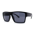Mens Flat Top Sport Rectangle Horn Rim Sunglasses