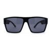 Mens Flat Top Sport Rectangle Horn Rim Sunglasses