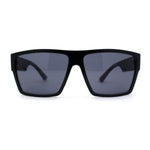 Mens Flat Top Sport Rectangle Horn Rim Sunglasses