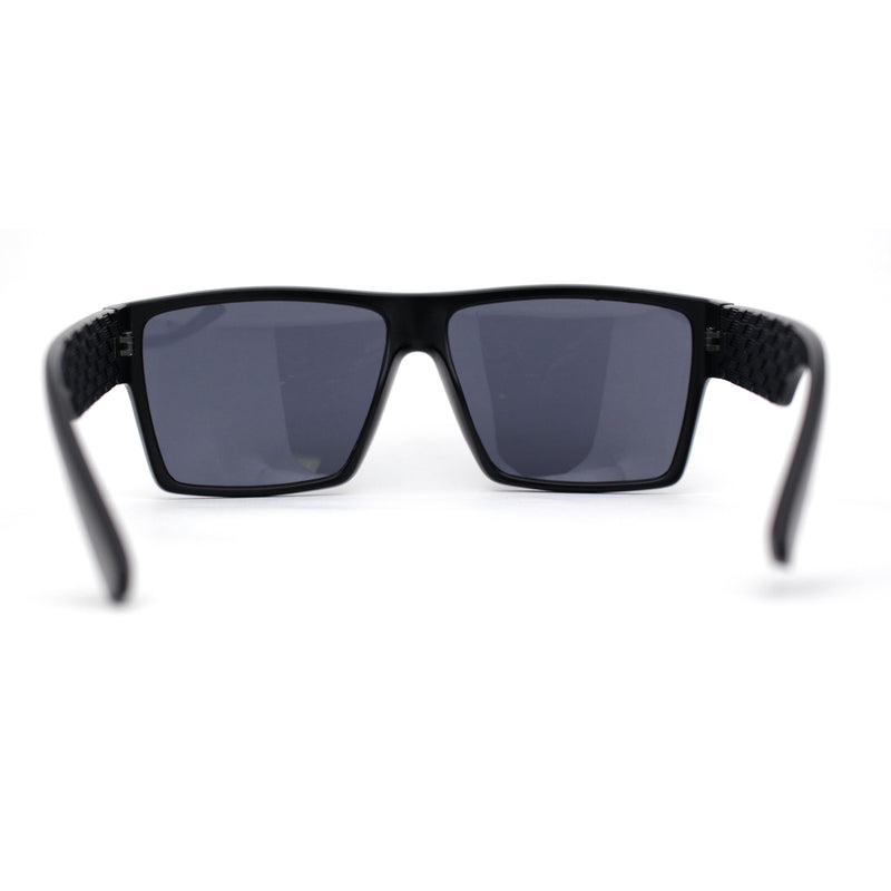 Mens Flat Top Sport Rectangle Horn Rim Sunglasses