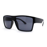 Mens Flat Top Sport Rectangle Horn Rim Sunglasses