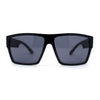 Mens Flat Top Sport Rectangle Horn Rim Sunglasses