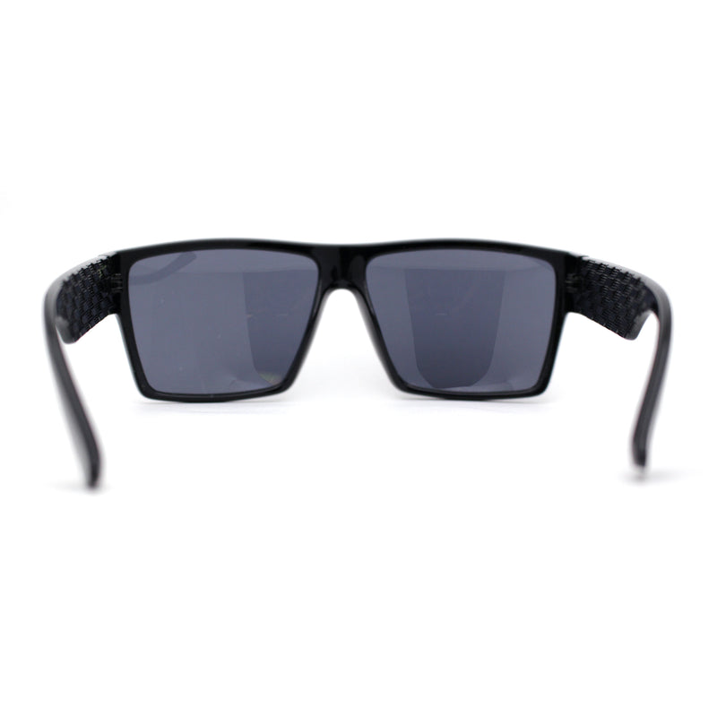 Mens Flat Top Sport Rectangle Horn Rim Sunglasses