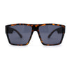 Mens Flat Top Sport Rectangle Horn Rim Sunglasses