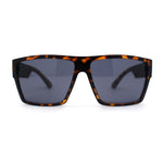 Mens Flat Top Sport Rectangle Horn Rim Sunglasses