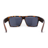 Mens Flat Top Sport Rectangle Horn Rim Sunglasses