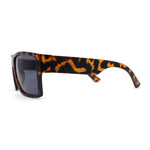 Mens Flat Top Sport Rectangle Horn Rim Sunglasses