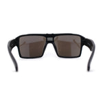 Mens Color Mirror Flat Top Mobster Rectangle Racer Sunglasses