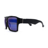 Mens Color Mirror Flat Top Mobster Rectangle Racer Sunglasses