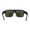 Mens Color Mirror Flat Top Mobster Rectangle Racer Sunglasses