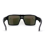 Mens Color Mirror Flat Top Mobster Rectangle Racer Sunglasses