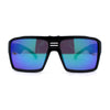 Mens Color Mirror Flat Top Mobster Rectangle Racer Sunglasses