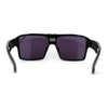 Mens Color Mirror Flat Top Mobster Rectangle Racer Sunglasses