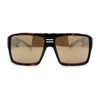 Mens Color Mirror Flat Top Mobster Rectangle Racer Sunglasses