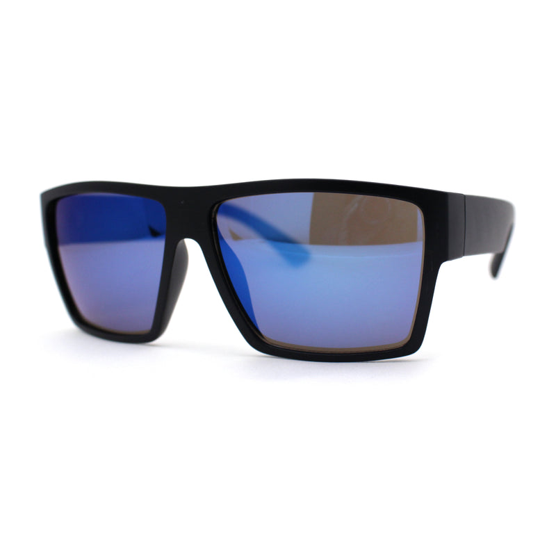 Mens Flat Top Sport Rectangle Horn Rim Sunglasses